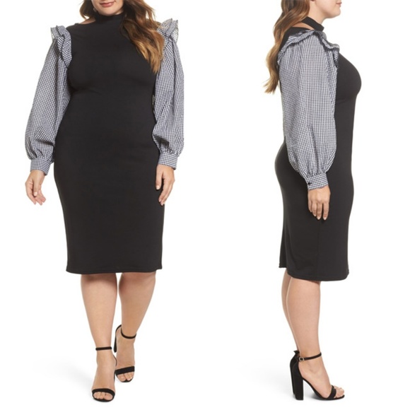 Lost Ink Dresses & Skirts - NWOT Lost Ink ASOS Long Sleeve Ruffle Plus Dress